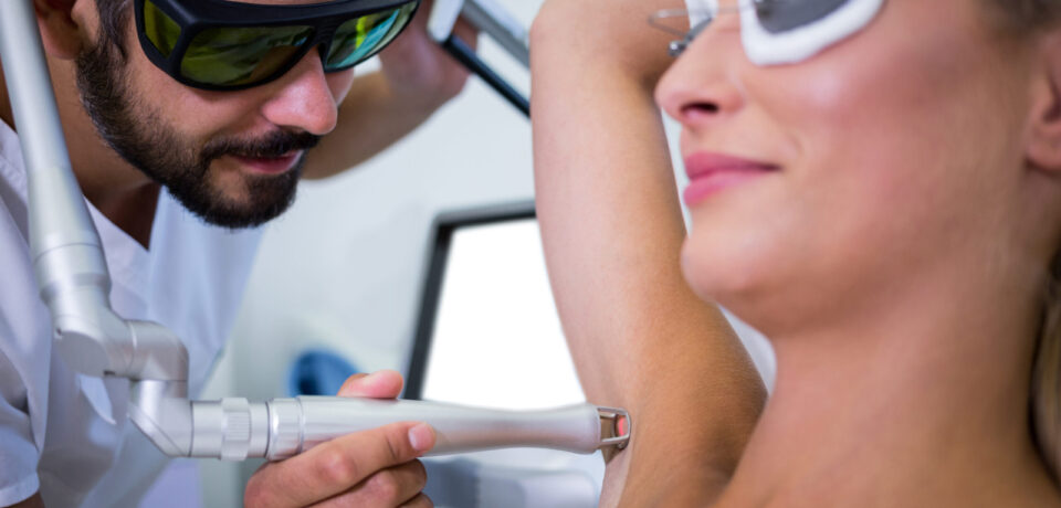 Laser hair removal session showing targeted hair reduction for permanent results